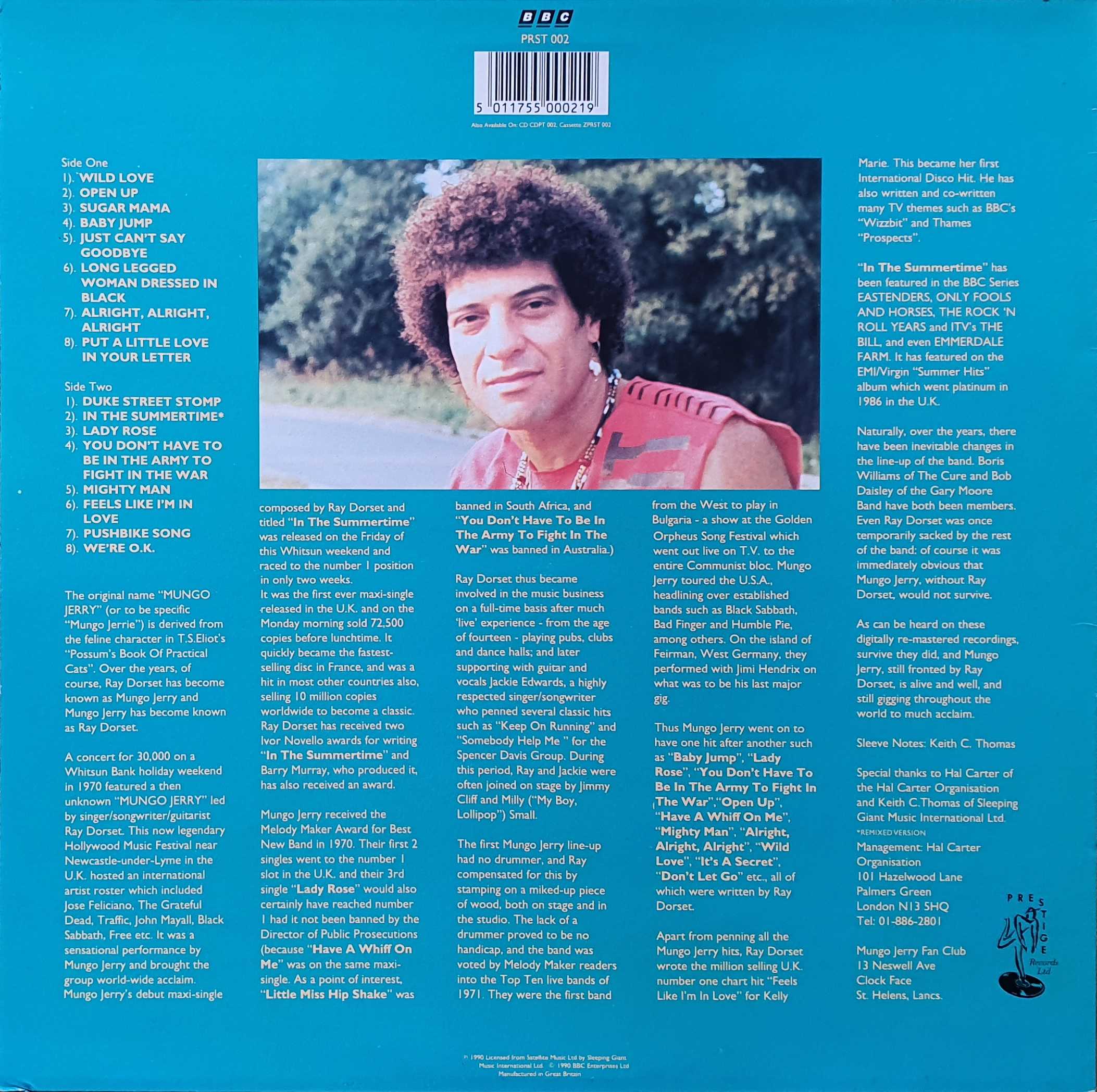 Picture of PRST 002 All the hits plus more by artist Mungo Jerry from the BBC records and Tapes library